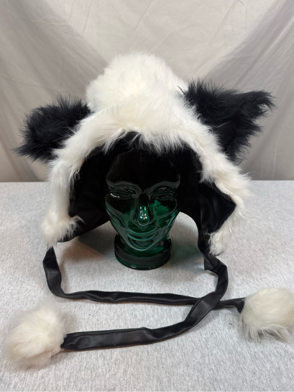 Panda Faux Fur Hooded Rave Hat - Festival/Cosplay‎ Hood- Adult- One Size